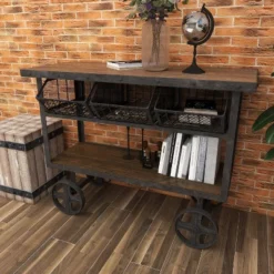 Industrial Metal Console Table Dark Black - Olivia & May 31 Industrial Metal Console Table Dark Black - Olivia & May -HOMCOM Shop GUEST a64bf572 f163 4c8a a3e2 7785440578af