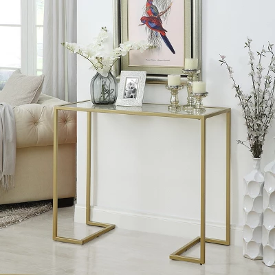 Thatcher Glass Top Console Gold - Carolina Chair & Table 4 Thatcher Glass Top Console Gold - Carolina Chair & Table - Image 2