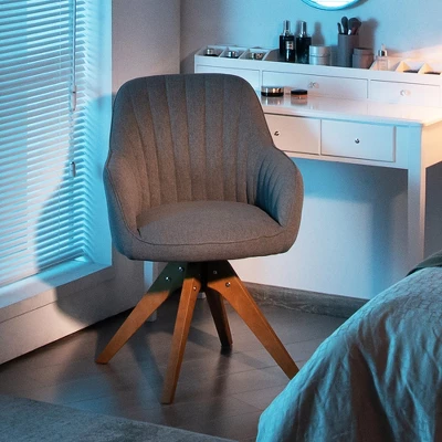 Costway Modern 360 Degree Swivel Accent Chair W/ Linen Fabric & High-density Sponge Yellow/Brown/White/Grey/Red 3 Costway Modern 360 Degree Swivel Accent Chair W/ Linen Fabric & High-density Sponge Yellow/Brown/White/Grey/Red