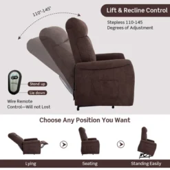 Costway Power Lift Recliner Chair For Elderly Living Room Chair W/ Remote Control GreyBrown -HOMCOM Shop GUEST a7687c7d fa83 4d7c 9241 8c1b85ee061d