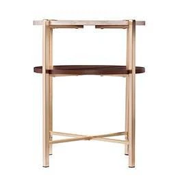 Amelia Round End Table With Faux Marble Top Brass - Aiden Lane 3 Amelia Round End Table With Faux Marble Top Brass - Aiden Lane