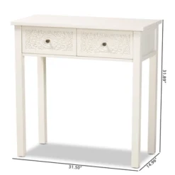 Lambert Wood 2 Drawer Console Table White - Baxton Studio -HOMCOM Shop GUEST a801c623 c969 4e6a 9495 397f1731f29c