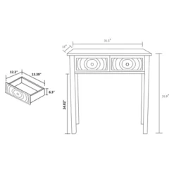 Lambert Wood 2 Drawer Console Table White - Baxton Studio -HOMCOM Shop GUEST a8378ac3 c506 4c15 aff6 a69ea2790bba