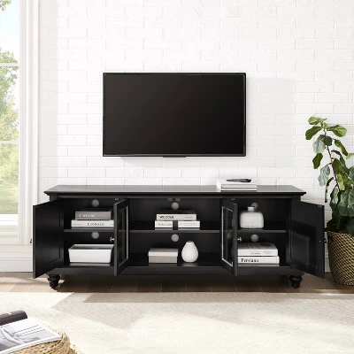 60" Cambridge Low Profile TV Stand For TVs Up To 65" Black - Crosley 5 60" Cambridge Low Profile TV Stand For TVs Up To 65" Black - Crosley - Image 3