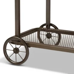 Terence Vintage Industrial Natural Wood And Metal Wheeled Console Table Black - Baxton Studio 10 Terence Vintage Industrial Natural Wood And Metal Wheeled Console Table Black - Baxton Studio -HOMCOM Shop GUEST a8ab3946 76e5 4b98 878e 4aed56909f94