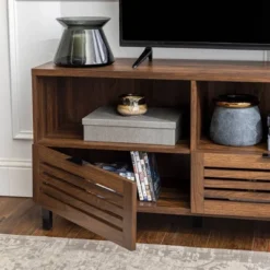 Visconti Boho Slat Door Storage Console TV Stand For TVs Up To 80" - Saracina Home 21 Visconti Boho Slat Door Storage Console TV Stand For TVs Up To 80" - Saracina Home -HOMCOM Shop GUEST a9e495a2 c110 47d7 bfc7 b0d4718a55ba