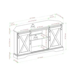 Robinson Rustic Transitional Sliding Barn Door Corner TV Stand For TVs Up To 58" - Saracina Home -HOMCOM Shop GUEST aa8d956e 9f7a 4abe b255 c1c4ee0d9dbb