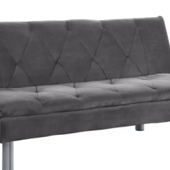 66" Cilliers Sofa Gray Velvet/Chrome Finish - Acme Furniture -HOMCOM Shop GUEST aac975f8 e2ad 4a79 bc3b 893a165ef8c8