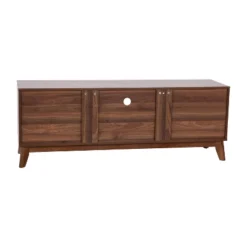 60" Haisley Mid-Century Modern TV Stand For TVs Up To 64" With Adjustable Shelves Dark Walnut - Taylor & Logan -HOMCOM Shop GUEST abb252cc 4d7f 4450 b5fc c9f03a4c7429