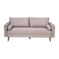 Flash Furniture Evie Mid-Century Modern Sofa With Fabric Upholstery & Solid Wood Legs -HOMCOM Shop GUEST ac1bf97a 74be 4005 9d3f 45faceb86e92