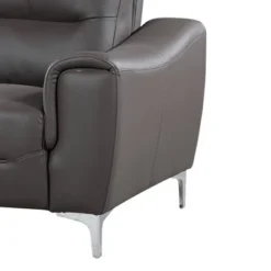 Rachel Leather And Fabric Upholstered Arm Chair Gray - AC Pacific -HOMCOM Shop GUEST ac4a8883 8cfe 40a4 92b5 c9a76492fb17