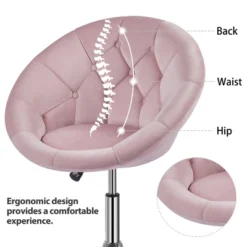 Yaheetech Swivel Tufted Height Adjustable Barrel Chair Accent Chair -HOMCOM Shop GUEST ad878824 2a3c 48ae 9250 94997d26c9b9