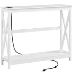 Yaheetech 2-Tier Sofa Table With Outlet For Hallway/Living Room/Corridor -HOMCOM Shop GUEST ae7d9c7e c049 4f89 808f 76b217af1f7c