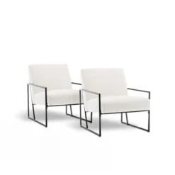 ELuxury Modern Metal Arm Accent Chair, Set Of 2 17 ELuxury Modern Metal Arm Accent Chair, Set Of 2 -HOMCOM Shop GUEST af1f7ccd 4faa 4db4 b335 fe1053686451