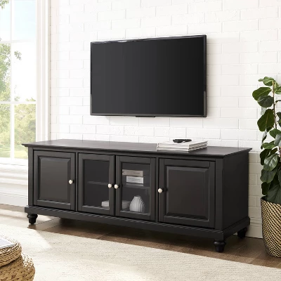 60" Cambridge Low Profile TV Stand For TVs Up To 65" Black - Crosley 3 60" Cambridge Low Profile TV Stand For TVs Up To 65" Black - Crosley