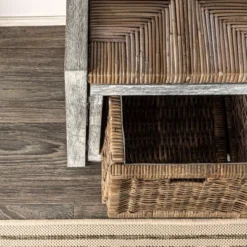 Happimess Rustic 43.3" 3 Drawer Wicker Storage Bench, Gray 12 Happimess Rustic 43.3" 3 Drawer Wicker Storage Bench, Gray -HOMCOM Shop GUEST b036c93f 5ba8 43c4 9c82 a5c7141bf363