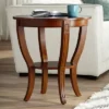 Elm Lane Farmhouse Rustic Cherry Wood Round Accent Side End Table 26" Wide Natural Curving Legs Living Room Home House Entryway -HOMCOM Shop GUEST b05e2b09 1218 492b a19c 890ac9d3cbcc