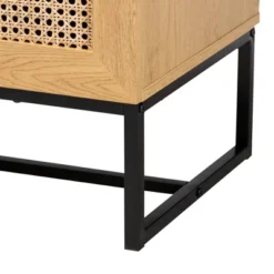 Sawyer Wood And Metal 3 Drawer Storage Cabinet With Natural Rattan Oak Brown/Black - Baxton Studio -HOMCOM Shop GUEST b34a25d9 2943 4c53 be9d 8f87b5e92932