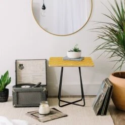 Heather Dutton Rise And Shine Side Table Yellow/Black - Deny Designs -HOMCOM Shop GUEST b37716fc 03eb 4c4e 836b 43f46a92c496