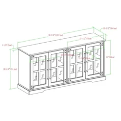 Avalene Modern Farmhouse 4 Door Glass Window Pane TV Stand For TVs Up To 65" - Saracina Home -HOMCOM Shop GUEST b3f7df06 e059 4949 a076 ebe86ef2463e
