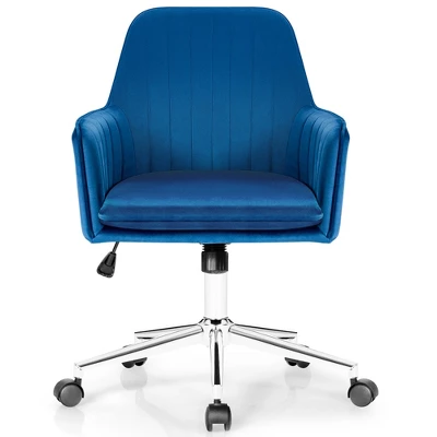 Costway Velvet Accent Office Armchair Adjustable Swivel Removable Cushion PinkBlueGrey 11 Costway Velvet Accent Office Armchair Adjustable Swivel Removable Cushion PinkBlueGrey - Image 9
