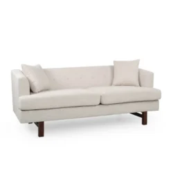 Mableton Mid-Century Modern Upholstered 3 Seater Sofa - Christopher Knight Home -HOMCOM Shop GUEST b52e1b44 1b0f 470d a7a4 a71963e03d0e