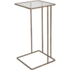 Uttermost Modern Glam Iron Square Accent Side End Table 12" Wide Gold Clear Glass Tabletop For Living Room Bedroom Bedside House