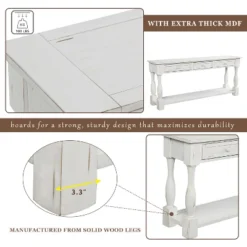 64"L Extra-thick Console Table With Drawers And Shelf-ModernLuxe -HOMCOM Shop GUEST b58d9239 3d8c 4e9a 89cb 0cf269b44832