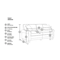 73" RTA Copenhagen Collection Sofa Rye Brown - Serta -HOMCOM Shop GUEST b600ca72 0daa 4a03 ab92 9e0ace303b6f