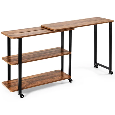 Tangkula Sofa Side Table W/Storage Shelves Mobile End Table Rolling Couch Table Desk For Living Room Bedroom 11 Tangkula Sofa Side Table W/Storage Shelves Mobile End Table Rolling Couch Table Desk For Living Room Bedroom - Image 9