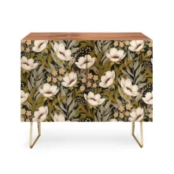 Avenie Floral Meadow Spring Green Walnut Credenza - Deny Designs -HOMCOM Shop GUEST b664c49b 36da 4d09 9794 c41e3ea9bccf