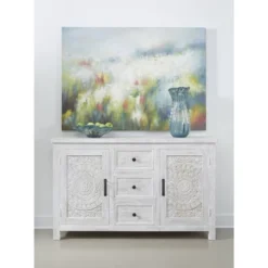 Flora 2 Door 3 Drawer Credenza White Wash - Treasure Trove Accents -HOMCOM Shop GUEST b679fe82 5498 4c6d 8ade f087cd99facb