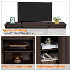 Yaheetech TV Stand Wih Storage, 58" Entertainment Center With Sliding Barn Door -HOMCOM Shop GUEST b6a5d95f c436 4544 9238 d46390b3e939