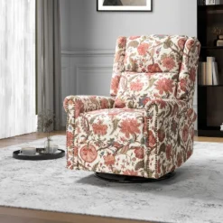 Franciscus Manual Swivel Transitional Glider Recliner With Nailhead Trims And Swivel Base | KARAT HOME 21 Franciscus Manual Swivel Transitional Glider Recliner With Nailhead Trims And Swivel Base | KARAT HOME -HOMCOM Shop GUEST b6e0716e 7954 4a2b a1e8 b7fb1f73e3ae