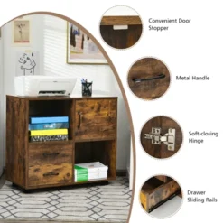 Tangkula Mobile File Cabinet With 2 Drawers Lateral Printer Stand With Shelves Storage -HOMCOM Shop GUEST b730d488 e497 42eb bdbf 4fb985f2c269