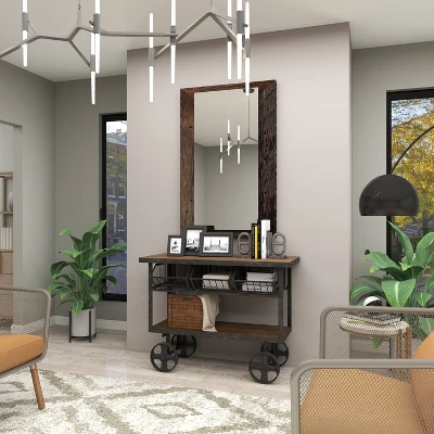 Industrial Metal Console Table Dark Black - Olivia & May 20 Industrial Metal Console Table Dark Black - Olivia & May - Image 18