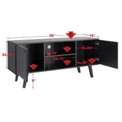 Mid-Century Modern TV Stand For TVs Up To 65" Black - Prepac -HOMCOM Shop GUEST b7cc8019 a149 4bfb a79d 05bde0fd9124