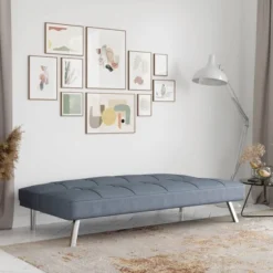 Colette Convertible Futon Sofa Bed Light Gray - Serta -HOMCOM Shop GUEST b804be62 f008 4b36 b1ac 471daa128bee