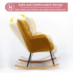 Epping Accent Modern Armchair Faux Shearling Fabric Nursery Glider Rocker, Wingback Chair Rocking Chairs-Maison Boucle -HOMCOM Shop GUEST b9db1359 e387 4b43 b0c8 35e3d228fc78