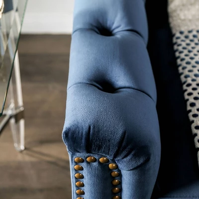 Fawne Camelback Sofa Blue - Furniture Of America 8 Fawne Camelback Sofa Blue - Furniture Of America - Image 6