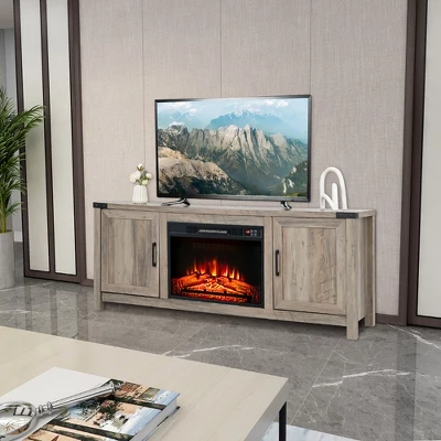 Costway 62'' Farmhouse TV Stand Entertainment Center For TVs Up To 70 Inches Natural 3 Costway 62'' Farmhouse TV Stand Entertainment Center For TVs Up To 70 Inches Natural