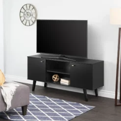 Mid-Century Modern TV Stand For TVs Up To 65" Black - Prepac -HOMCOM Shop GUEST bbc9e000 46f4 4850 95ee 6c91d18940f3