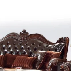 89" Vendome Ii PU Sofa Two Tone Dark Brown/Cherry - Acme Furniture -HOMCOM Shop GUEST bbd33888 c9dd 497e ba1a 699d688c4a3c