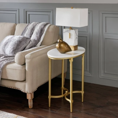 Bordeaux End Table White/Gold 4 Bordeaux End Table White/Gold - Image 2