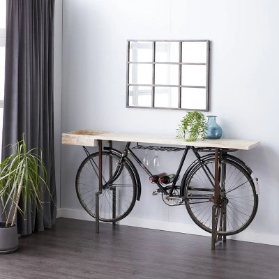 Rustic Metal Console Table Black - Olivia & May 3 Rustic Metal Console Table Black - Olivia & May