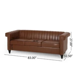 Drury Contemporary Channel Stitch 3 Seater Sofa With Nailhead Trim - Christopher Knight Home 22 Drury Contemporary Channel Stitch 3 Seater Sofa With Nailhead Trim - Christopher Knight Home -HOMCOM Shop GUEST beab96b4 9dca 4205 8664 9aee7ced4b92