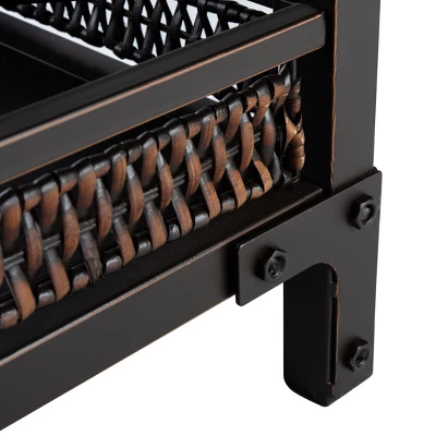 Dinesh Console With Storage Shelf - Black/Dark Walnut - Safavieh 8 Dinesh Console With Storage Shelf - Black/Dark Walnut - Safavieh - Image 6