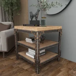 Industrial 3 Tier Side Table Brown - Olivia & May 30 Industrial 3 Tier Side Table Brown - Olivia & May -HOMCOM Shop GUEST bf7d86fb 3f27 4b11 9432 edb849060984