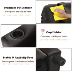 Costway Kids Recliner Chair PU Leather Armrest Sofa W/Footrest Cup Holder BeigeBrown -HOMCOM Shop GUEST c05cdb90 a8b3 4f2e 93dd 0212e1d1d58c