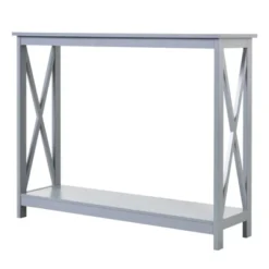 HOMCOM 2-Tier Console Table, Sofa Side Table With Storage Shelf, X Design For Entryway, Living Room, And Hallway -HOMCOM Shop GUEST c09db9c7 8f3f 43cd b28f 8c8dca639d40